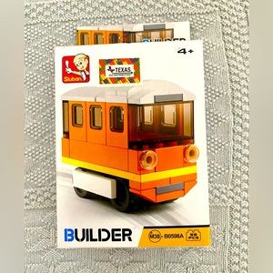 Orange Trolly Car Building Block Kit